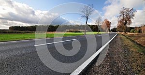 Tarmac road through country