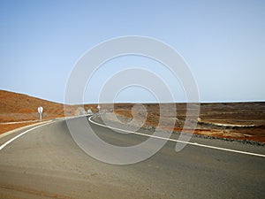 Tarmac road in a desert