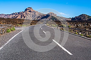 The tarmac road in the mountains. Tenerife, Canary islands, Spain