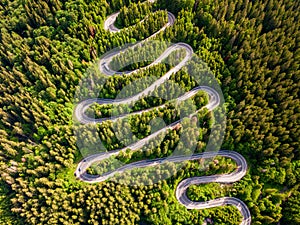 Tarmac road seen from above