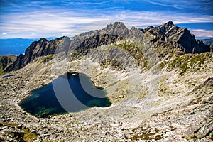 Tarn Velke Wahlenbergovo pleso in High Tatras mountains, Slovakia