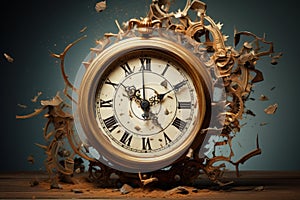 Tarnished Old broken clock. Generate AI