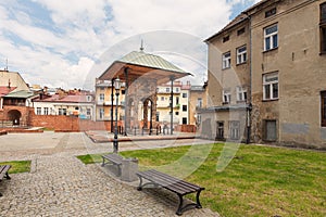 Tarnow.  Historic architecture in the old town and the remains of a Jewish synagogue