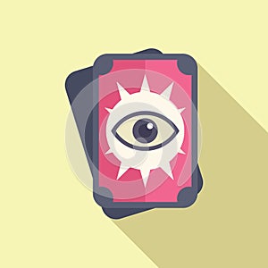 Taro cards icon flat vector. Spiritual game future