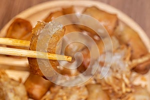 Taro Deep fried spring roll on plate