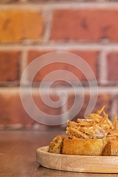 Taro Deep fried spring roll on plate