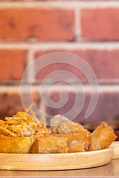 Taro Deep fried spring roll on plate