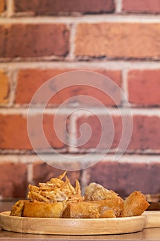 Taro Deep fried spring roll on plate