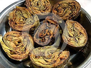 Taro leaves rolls yummy indian receipe