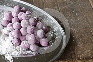 Taro rice ball