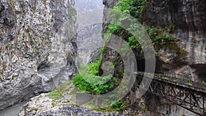 Taroko Gorge National Park in Taiwan. Beautiful Rocky Marble Canyon with Dangerous Cliffs and River. View Point near