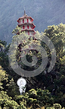 Taroko Gorge Pagoda and Buddha shrine in Taiwan