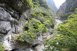 Taroko gorge and suspension bridge