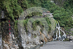 Taroko National Park in Hualien County, Taiwan Evergreen Falls and Changchun Temple