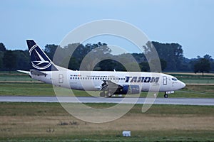 Tarom plane on the runway