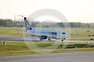 Tarom plane on the runway