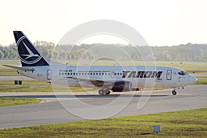 Tarom plane on the runway