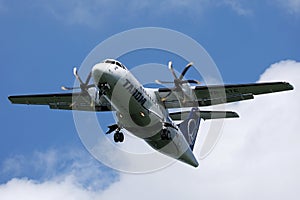 Tarom plane flying up in the sky