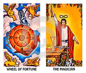 Tarot Birth Card Wheel of Fortune The Magician