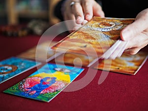 tarot card magic reading fortune esoteric teller witchcraft astrology divination gypsy card forecaster abstract symbol watercolor photo