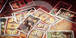 Tarot cards background, esoteric concept, fortune telling and predictions