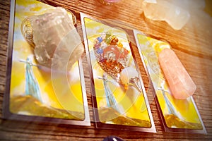 Tarot cards on a board