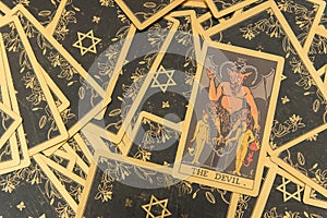 Tarot cards for divination, fortune, religious beliefs, good luck, misfortune