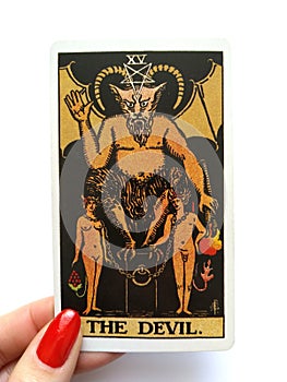 The Devil Tarot Card Bondage, temptation, enslavement, materialism, addictions