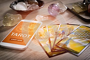 Tarot cards and mobile phone