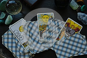 Tarot cards on the table