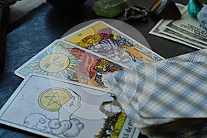 Tarot cards on the table