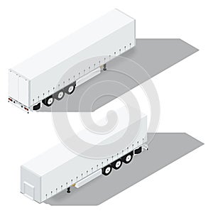 Tarpaulin semitrailer isometric detailed icon