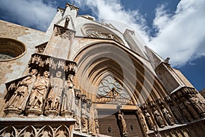 Tarragona cathedral facade.