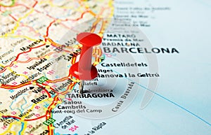 Tarragona de la Plana map pin