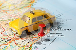 Tarragona de la Plana map pin taxi