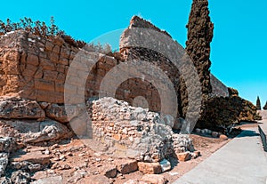 Roman walls ruins of ancient Imperial Tarraco in Tarragona photo
