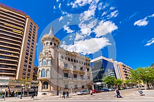 TARRAGONA, SPAIN - MAY 1, 2017: Chamber of Commerce of Tarragona. Copy space for text.