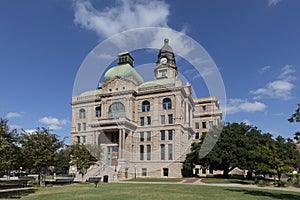 The Tarrant County Courthouse in Fort Worth was completed in 1895. It is the sixth courthouse building to serve the citizens of