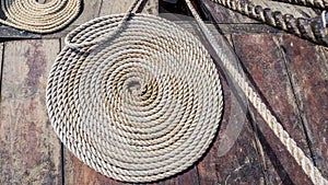 Tarred hemp rope photo