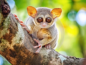 Tarsier monkey (Tarsius Syrichta) on the tree