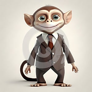 Tarsius Monkey Businessman. Generative AI