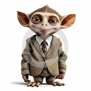 Tarsius Monkey Businessman. Generative AI