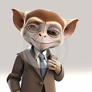 Tarsius Monkey Businessman. Generative AI