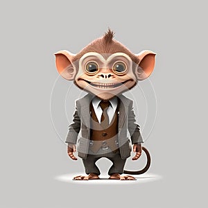 Tarsius Monkey Businessman. Generative AI