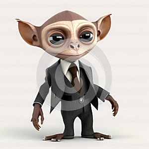 Tarsius Monkey Businessman. Generative AI