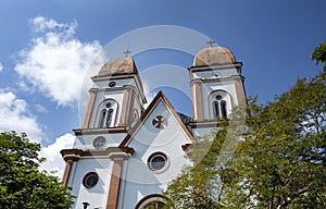 Tarso, Antioquia - Colombia - April 05, 2023. Saint Paul of Tarso Church of Catholic worship, located in the main park photo