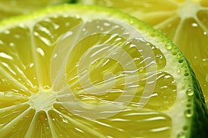 Tart and Tangy, Close-Up of a Thin Slice of Zesty Lemon Fruit