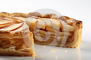 Tarta de Manzana, apple pie made with sliced apples. AI generative. photo