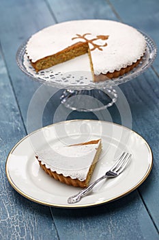 Tarta de santiago, spanish almond cake photo