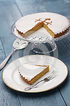 Tarta de santiago, spanish almond cake photo